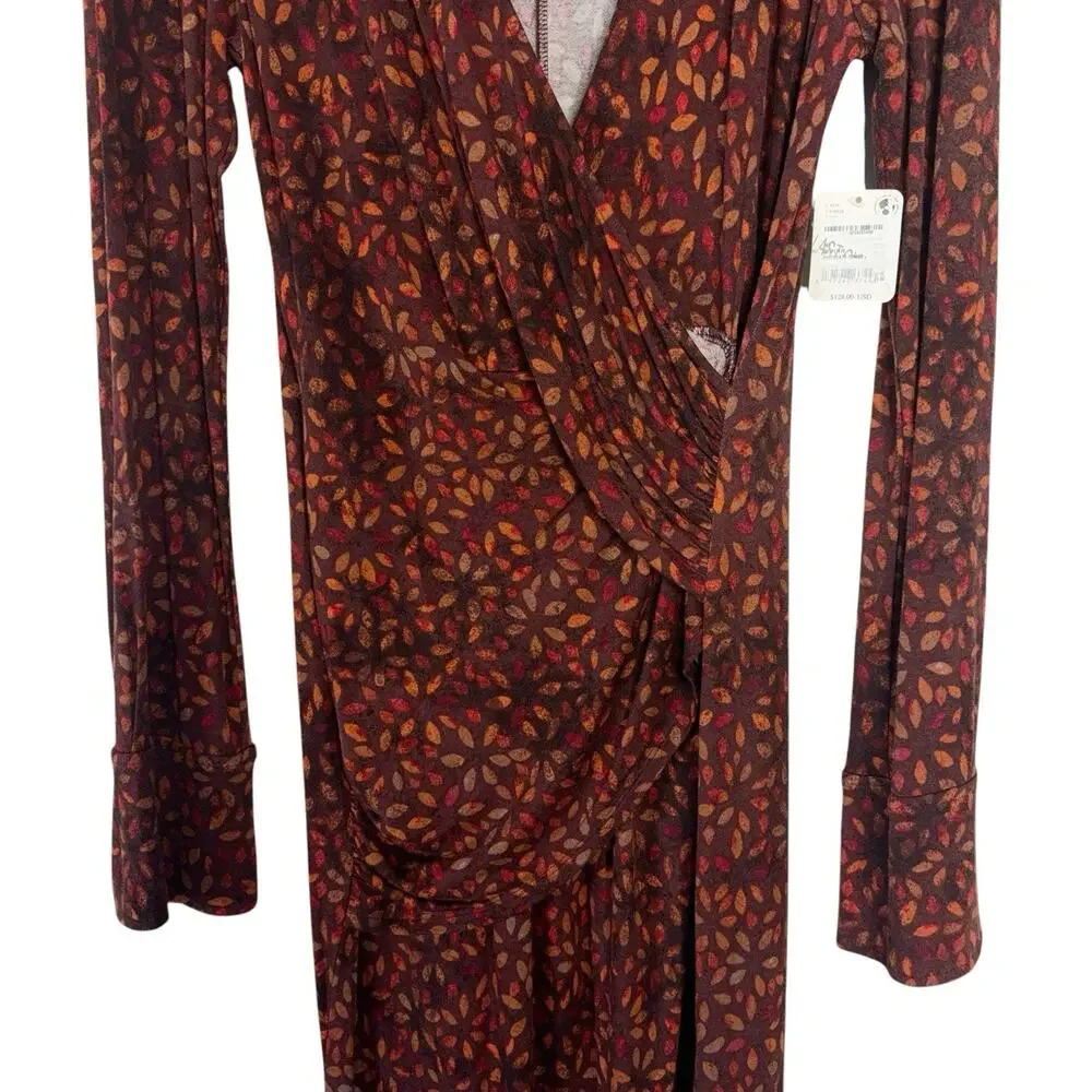 NWT Free People Jersey Knit Stretch Shayla Faux Wrap Dress Women's Size Large